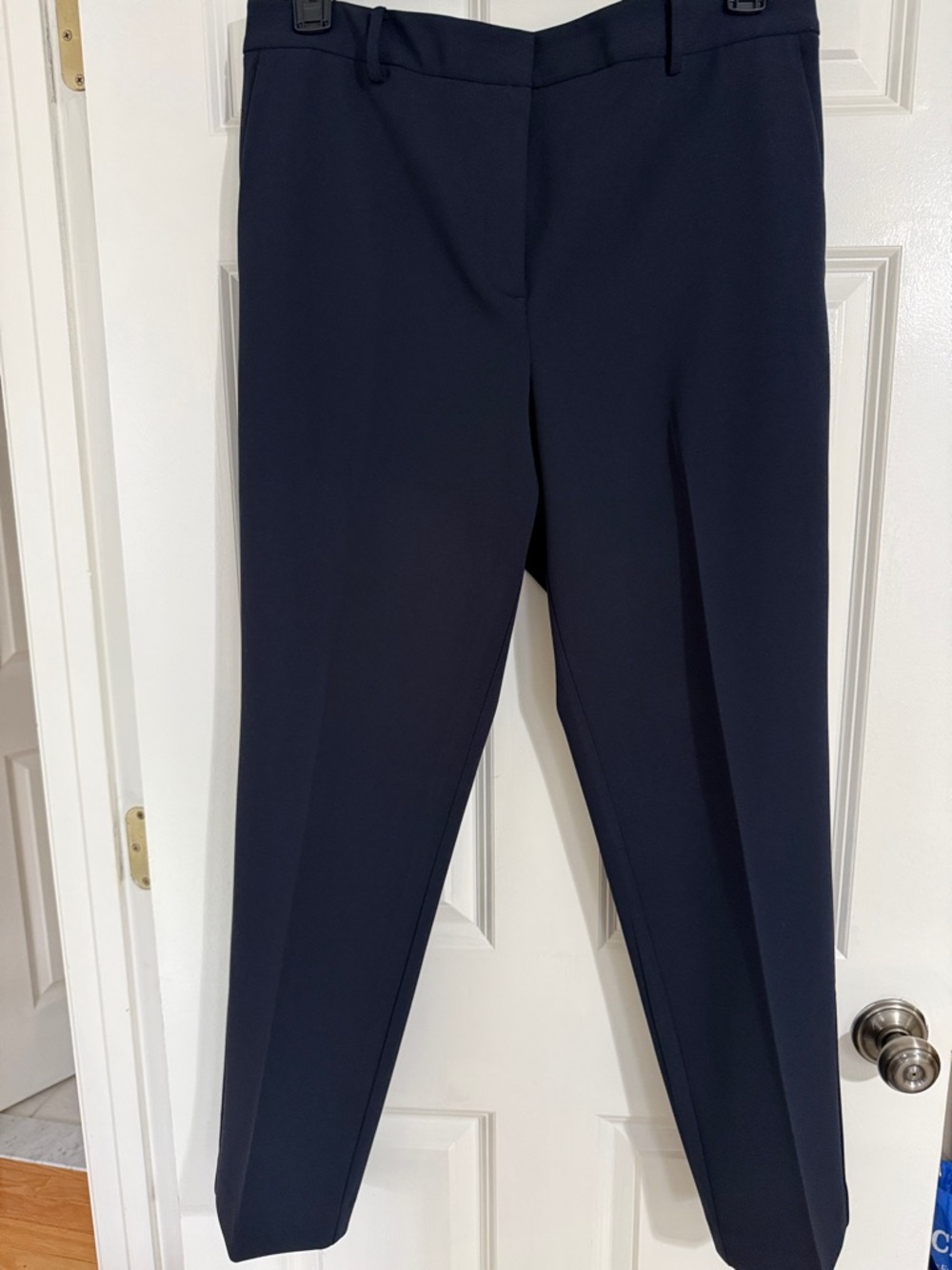 DKNY Navy Straight-Leg Stretch Trousers Pants